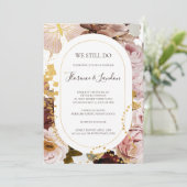 Moderne Blush Bloral | Wir verlängern uns noch imm Einladung (Stehend Vorderseite)
