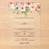 Moderne Blush-Blues-Hochzeit Acryleinladungen (Vorderseite)