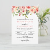 Moderne Blush-Blues-Hochzeit Einladung (Stehend Vorderseite)