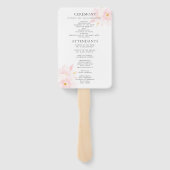 Moderne Blush Blume Hochzeitsprogramm Handfan Fächer (Rückseite)