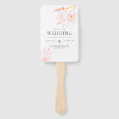 Moderne Blush Blume Hochzeitsprogramm Handfan Fächer (Vorderseite)