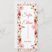 Moderne Blush-Blumen-Hochzeitszeremonie-Programm Einladung (Vorderseite)