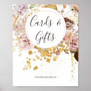 Moderne Blush Blumen   Karten- und Geschenke-Schil Poster