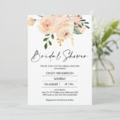 Moderne Blush Boho Bloral Bridal Dusche Einladung (Stehend Vorderseite)