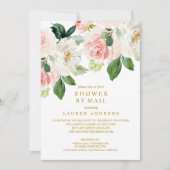 Moderne Blush Bouquet storniert Dusche Gold Hochze Einladung (Vorderseite)