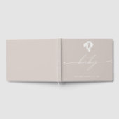 Moderne Blush Bow Baby Dusche Gästebuch (Voll)