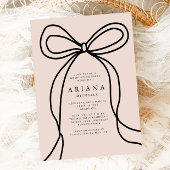 Moderne Blush Bow Graduation Party Einladung
