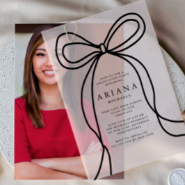 Moderne Blush Bow Graduation Party Pergament Einladungen