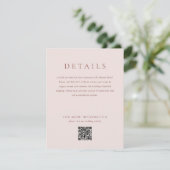 Moderne Blush Brown Monogram Earth Tone Wedding Begleitkarte (Stehend Vorderseite)