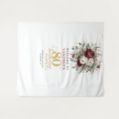Moderne Blush Burgunder 80. Geburtstagsbanner Wandteppich (Vorderseite (Horizontal))