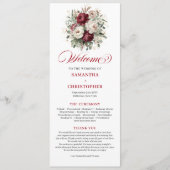 Moderne Blush-Burgunder-Gold-Hochzeitsprogramm Programm (Vorderseite)