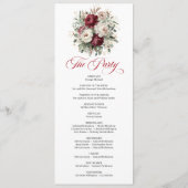 Moderne Blush-Burgunder-Gold-Hochzeitsprogramm Programm (Rückseite)