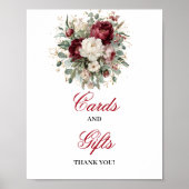 Moderne Blush-Burgunder-Karten-und-Geschenke-Tisch Poster (Vorne)