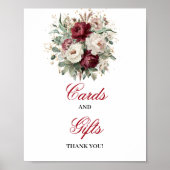 Moderne Blush-Burgunder-Tischkarten und Geschenke Poster (Vorne)