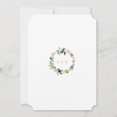 Moderne Blush Cream Floral Gold Rahmen Hochzeit Einladung (Rückseite)