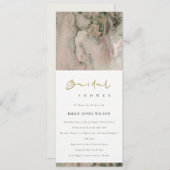 MODERNE BLUSH DUSKY ROSE GOLD AGATE BRAUTPARTY EINLADUNG (Vorne/Hinten)