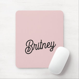 Moderne Blush Dusty Pink Monogramm und Name  Mousepad