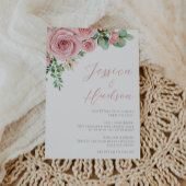 Moderne Blush Elegante Botanische Hochzeit Einladung