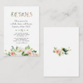Moderne Blush Floral Briefe Hochzeitsdetails Begleitkarte (Vorne/Hinten)