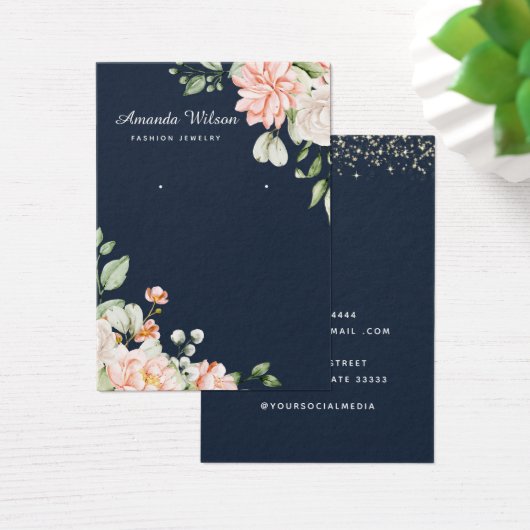 Moderne BLUSH FLORAL Earring Display Karte (Schreibtisch)