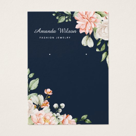 Moderne BLUSH FLORAL Earring Display Karte (Vorderseite)