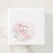 Moderne Blush Floral Monogram Wedding Geschenkanhänger (Beispiel)