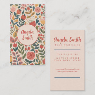 Moderne Blush Floral Visitenkarte