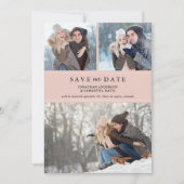 Moderne Blush-FotoCollage Rettete unser Datum Save The Date (Vorderseite)