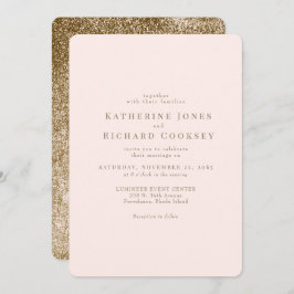 Moderne Blush & Gold Rounded Glam Wedding Einladung