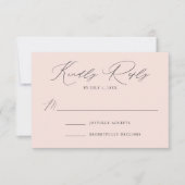 Moderne Blush Hochzeit RSVP Karte (Vorderseite)