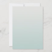 Moderne Blush Light Aqua Hochzeit Einladungen (Rückseite)
