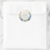 Moderne Blush Lilac Wasserfarben Rose Blumengeschä Runder Aufkleber (Tasche)