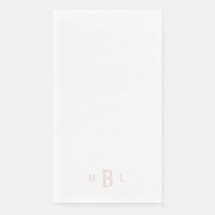 Moderne Blush Monogram White Wedding Serviette