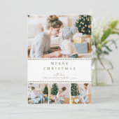 Moderne Blush-Multi-Foto-Weihnachtskarte Feiertagskarte (Stehend Vorderseite)