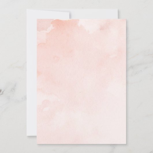 Moderne Blush Navy Wasserfarbe Blumenhochzeit Einladung (Rückseite)