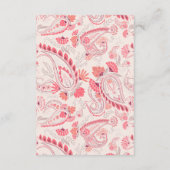 Moderne Blush Paisley Typografie Hochzeitsempfang Begleitkarte (Rückseite)