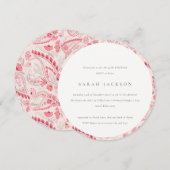 Moderne Blush Paisley Typografie jedes Alter Gebur Einladung (Vorne/Hinten)