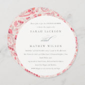 Moderne Blush Paisley Typografie Paare Dusche Einladung (Vorne/Hinten)