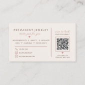 Moderne Blush Permanent Jewelry Künstlerin QR-Code Visitenkarte (Rückseite)