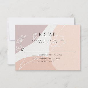 Moderne Blush-Pfirsich-Botanik-RSVP-Antwortkarte RSVP Karte