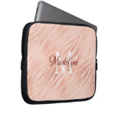 Moderne Blush Pink Animal Print Shimmer Laptopschutzhülle (Vorne Rechts)