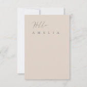 Moderne Blush Pink Blank Table Guest Platzkarte (Vorderseite)