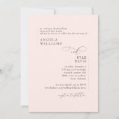 Moderne Blush Pink Bride Eltern Hochzeitsfeiern Einladung (Vorderseite)