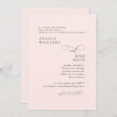 Moderne Blush Pink Bride Eltern Hochzeitsfeiern Einladung (Vorne/Hinten)