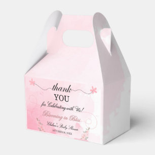 Moderne Blush Pink Floral Baby Dusche Vielen Dank Geschenkschachtel