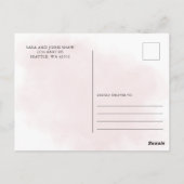 Moderne Blush Pink Floral Baby Dusche Vielen Dank Postkarte (Rückseite)
