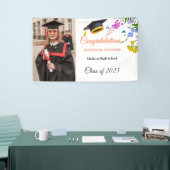 Moderne Blush Pink Floral Graduate Party Banner (Messeveranstaltung)
