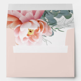 Moderne Blush Pink Floral Hochzeitseinladung