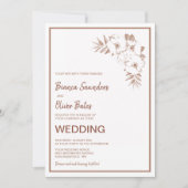 Moderne Blush Pink Floral Wedding Einladung (Vorderseite)