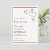 Moderne Blush Pink Floral Wedding Einladung (Stehend Vorderseite)